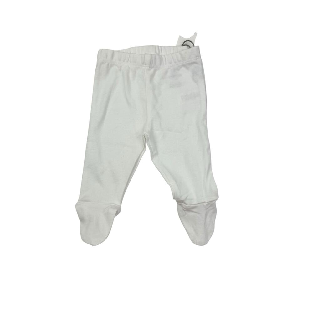 NWT Monica and Andy Organic White Footed Pants, 0/3m